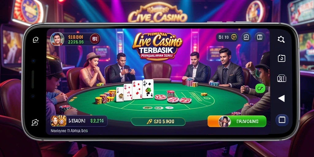 Screenshot gameplay 8II menampilkan dealer dan interaksi langsung di Live Casino.