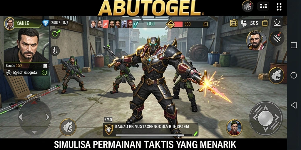 Screenshot utama menampilkan gameplay taktis ABUTOGEL yang menantang.
