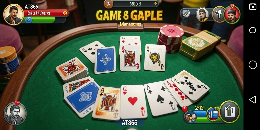Tampilan gameplay seru saat bermain Gaple di AT866.