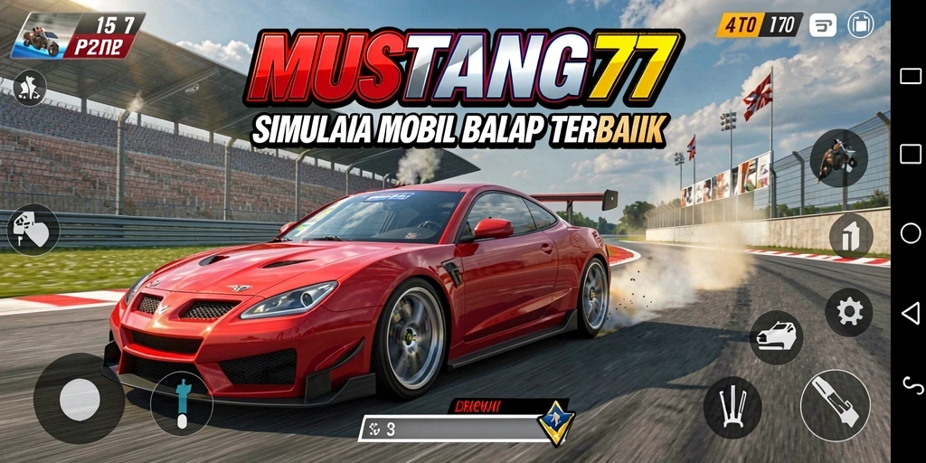 Gameplay mendebarkan dengan mobil balap di lintasan yang menantang.