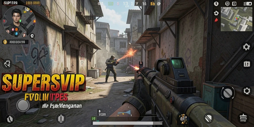 Tangkapan layar menampilkan aksi gameplay intens di <strong>SUPERSVIP</strong>.