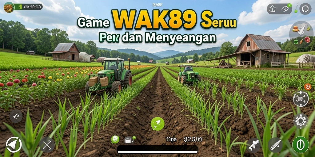 Tampilan gameplay seru di WAK89 dengan kebun yang indah.