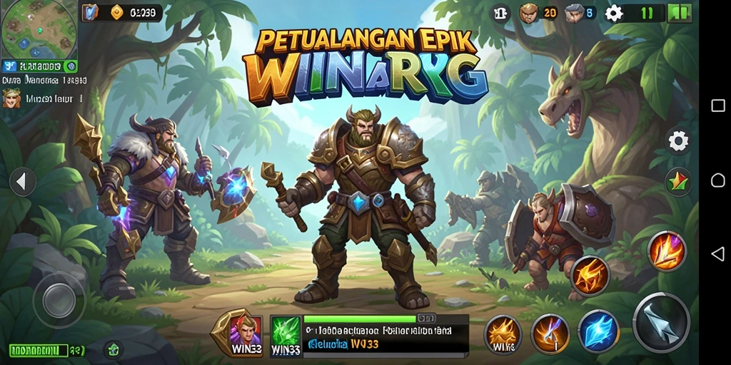 Tampilan menakjubkan dari gameplay RPG di WIN33 yang menarik.